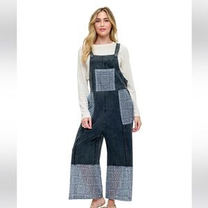 Yak & Yeti 25700 Overall Vintage Washed Colorblock Lace Appliqué. Various Sizes.